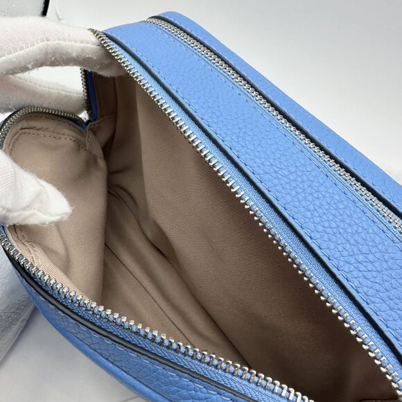 Michael Kors Bryant Med Leather Double Zip Chain Camera Crossbody South Pacific - Picture 8 of 16